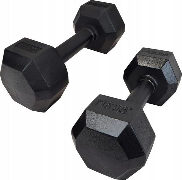 ŻELIWNA HANTLA HEXAGONALNA HEX 2x10 KG ZESTAW zdjęcie 1