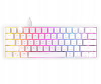 Klawiatura mechaniczna KRUX Qara 60% White, Outemu Red, RGB, biała