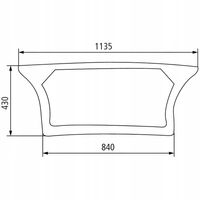 Szyba tylna dolna Deutz-Fahr Agrotron, Same Rubin, Lamborghini R6