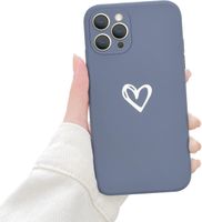 Etui silikonowe iPhone 12 Pro Max szare serca Newseego case