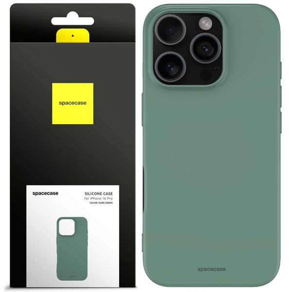 Spacecase Silicone Case iPhone 16 Pro dark green zdjęcie 1