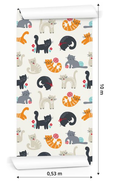 Tapeta Dla Dzieci - Urocze Kotki - Styl Skandynawski zdjęcie 3