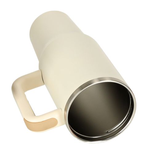 Duży Kubek Termiczny ze Słomką na Kawę Herbatę Wodę Termos 1200 ml Beżowy na Arena.pl