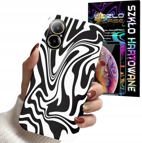 ETUI DO REALME C67 4G - ABSTRAKCJA ZEBRA MODNE WZORY DLA KOBIET + SZKŁO na Arena.pl