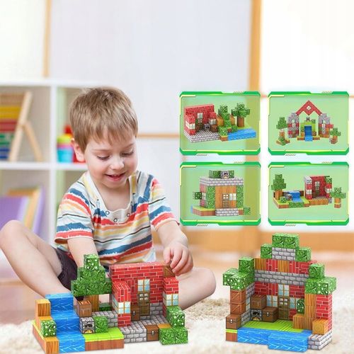 KLOCKI MAGNETYCZNE SZEŚCIANY DLA DZIECI 1 LUDZIK 100 KLOCKÓW POMYSŁ ZESTAW na Arena.pl