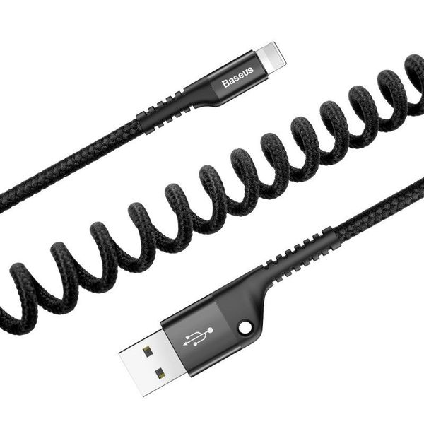 Kabel sprężynowy Lightning Baseus Spring 1m 2A (czarny) zdjęcie 5