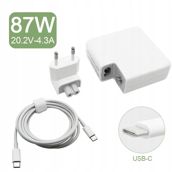 Zasilacz Ładowarka do Apple MacBook 87W USB-C PD + KABEL USB-C 2 metry zdjęcie 2