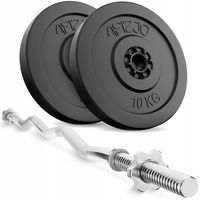 ZESTAW KULTURYSTYCZNY BITUMICZNY OBCIĄŻENIE 20 KG + GRYF ŁAMANY SZTANGA 120