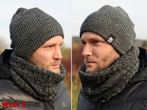 Ciepły POLSKI MĘSKI KOMPLET CZAPKA KOMIN zestaw szalik Tuba KOLORY k5 na Arena.pl