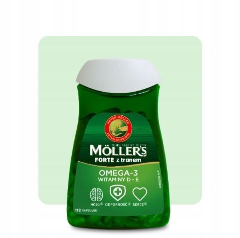 2x Möller’s Forte 60 kaps. TRAN odporność OMEGA-3 mózg serce WIT. D3 i E na Arena.pl