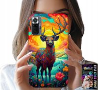 ETUI DO XIAOMI NOTE 10 PRO - KOLOROWE WZORY JELEŃ ŁOŚ ZWIERZĘTA LEŚNE