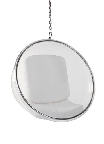 Fotel Bańka transparent/biała poduszka D2 na Arena.pl