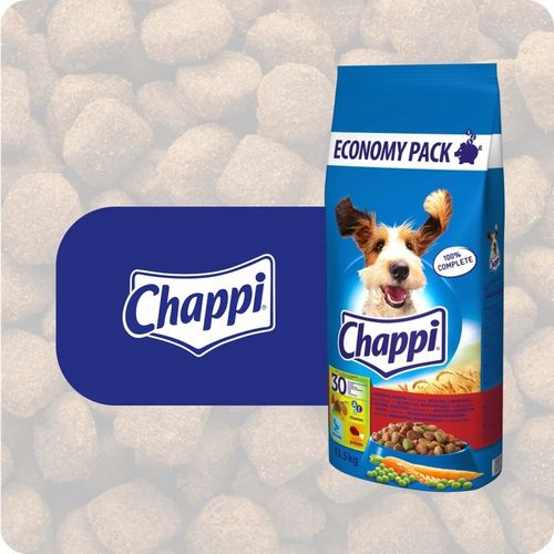 SUCHA KARMA CHAPPI 13,5KG DLA DOROSŁYCH PSÓW Z WOŁOWINĄ DROBIEM I WARZYWAMI na Arena.pl