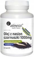 Aliness CZARNUSZKA Olej z nasion Czarnuszki 1000 mg 60 kapsułek GLUKOZA