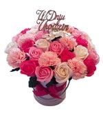 Flowerbox kwiaty mydlane prezent walentynki dzień kobiet urodziny