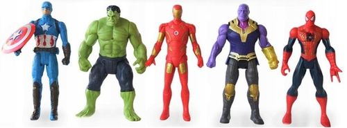 AVENGERS ZESTAW FIGURKI 5 FIGUREK AMERYKA SPIDERMAN BATMAN HULK IRON 2165 na Arena.pl