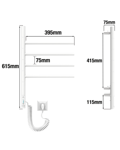 ELNA Grzejnik łazienkowy elektryczny Vertical 4 ruchome ramiona White na Arena.pl