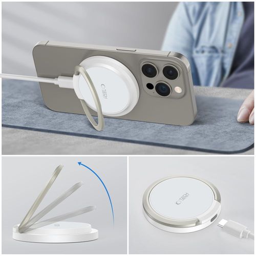 tech-protect qi15w-a33 magnetic magsafe wireless charger white na Arena.pl