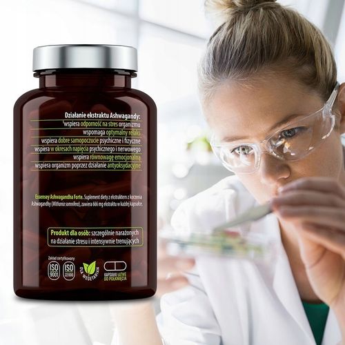 ASHWAGANDHA FORTE 666mg Mocny Ekstrakt Stres Sen Relaks Ashwaganda Korzeń na Arena.pl