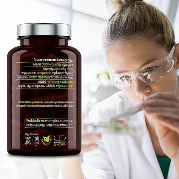 ASHWAGANDHA FORTE 666mg Mocny Ekstrakt Stres Sen Relaks Ashwaganda Korzeń zdjęcie 7