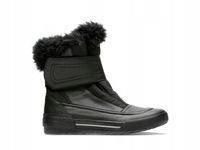 Clarks śniegowce damskie Gilby Sally Black Leather rozmiar 36