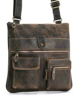 Skórzana torba męska listonoszka Wild Tiger - brązowa