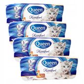 4x Papier toaletowy bezzapachowy Queen Komfort 10 rolek