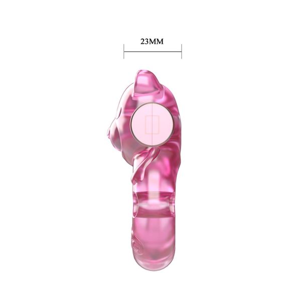 Vibrating Bear Cock Ring – Pink zdjęcie 6