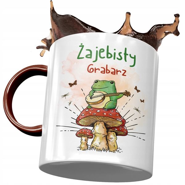 Kubek Bordowy Dla Grabarza Żajebisty Grabarz Z Nadrukiem Ze Zdjęciem zdjęcie 1