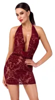noir handmade kink royal sukienka mini bordowa transparentna xl