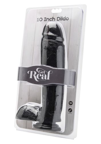 Dildo 10 inch with Balls Black na Arena.pl