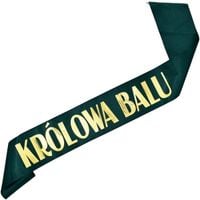Królowa Balu - szarfa w kolorze zieleni butelkowej