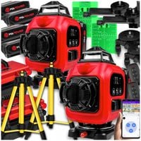 LASER KRZYŻOWY POZIOMICA LASEROWA 4D PŁASZCZYZNOWA ZIELONY + STATYW