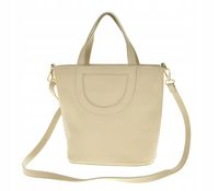 Laura Biaggi - torebka shopper skóra naturalna beżowy TS 66-6360