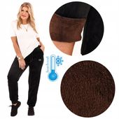 SPODNIE DRESOWE WELUROWE OCIEPLANE Z WYSOKIM STANEM DUŻE ROZMIARY