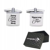 Spinki do mankietów kwadratowe DUMNY TATA PANNY MŁODEJ WYMARZONY TEŚĆ ślub