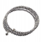 Bransoletka na drucie pamięciowym ze srebrnych koralików