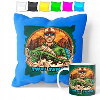 ZESTAW: KUBEK + POSZEWKA - RYBAK WĘDKARZ RYBY - PREZENT WIELE WZORÓW + IMIĘ