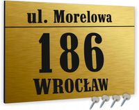 DUŻA ZŁOTA tablica Tabliczka adres Nr DOMU Tablica ADRESOWA nadruk 40x30
