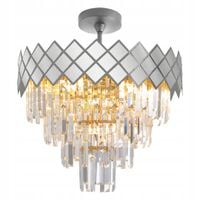 Lampa Wisząca CARISMA Złoty Szklane Kryształy 9xE14 50cm Lampa Sufitowa Dom