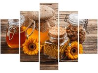 105CM 150CM OBRAZ 5 ELEM MIÓD PSZCZELI DRUK