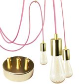 LAMPA WISZĄCA PAJĄK 3 RÓŻOWO ZŁOTA GLAMOUR