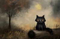 Plakat 86,4x56,8cm Czarny Kot