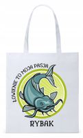 Dla Wędkarza Rybaka Torba Eco Biała Shopper Z Nadrukiem Ze Zdjęciem