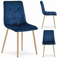 Krzesło LIBRA - granat aksamit / nogi kolor drewna