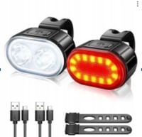 lampka rowerowa przednia i tylna zestaw oświetlenie rowerowe led usb