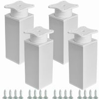 Nóżka nóżka stopka meblowa 40x40, H-100mm, regulacja, Biały połysk, 4 szt