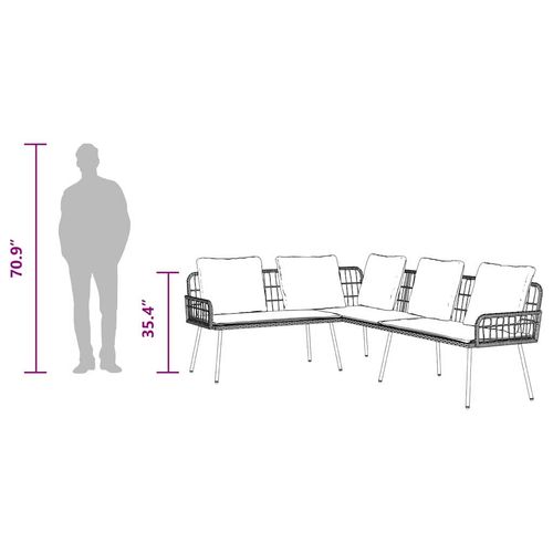 Zestaw Sof na Ogród 2 pcs Czarny polirattan na Arena.pl