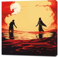 Obraz 90x90cm Wodny Krajobraz Żywych Barw