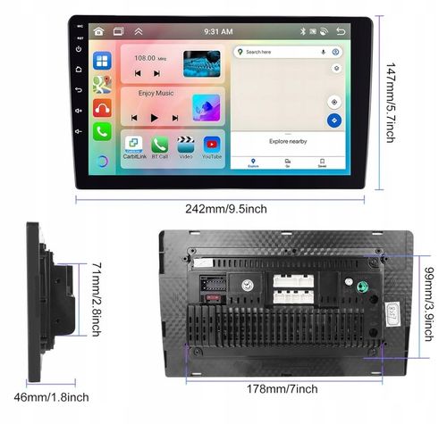 RADIO SAMOCHODOWE 2 DIN 4GB/64GB ANDROID AUTO CARPLAY ANDROID 13 RDSDSP 10" na Arena.pl